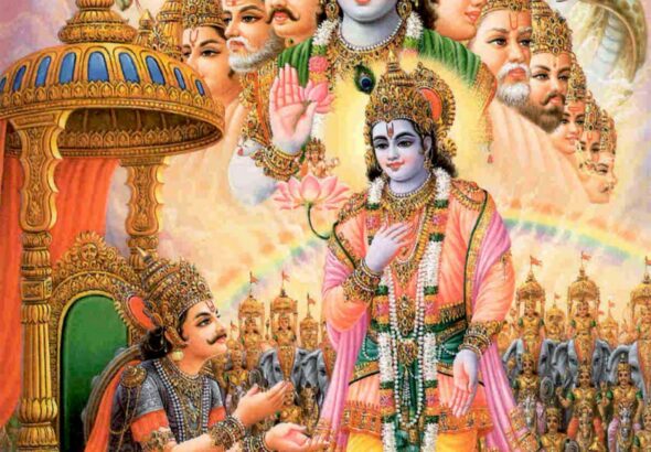 Lord-Krishna-preaching-Bhagavad-Gita