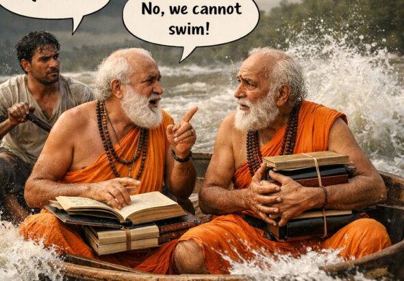 Pandits on a turbulent riverboat