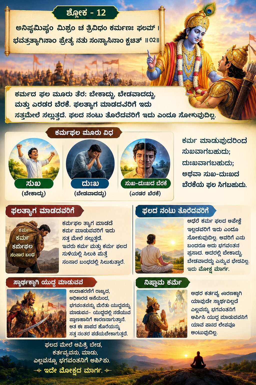 ಶ್ಲೋಕ 12_ ಕರ್ಮಫಲದ ಮೂರು ರೂಪಗಳು